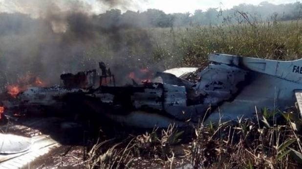 क्रैश होकर जमीन पर गिरा हुआ मिग-29