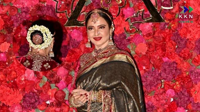 Rekha Stuns in a 20-Year-Old Saree at Aadar Jain’s Wedding: A Timeless Fashion Icon