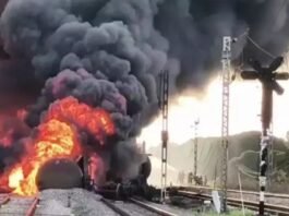 Massive Fire Breaks Out on Diesel-Laden Freight Train in Tamil Nadu's Tiruvallur