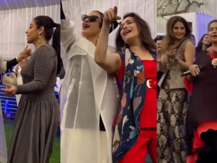 Rekha, Madhuri Dixit and Urmila Matondkar Dance with Vidya Balan at Shabana Azmi’s 75th Birthday Celebration